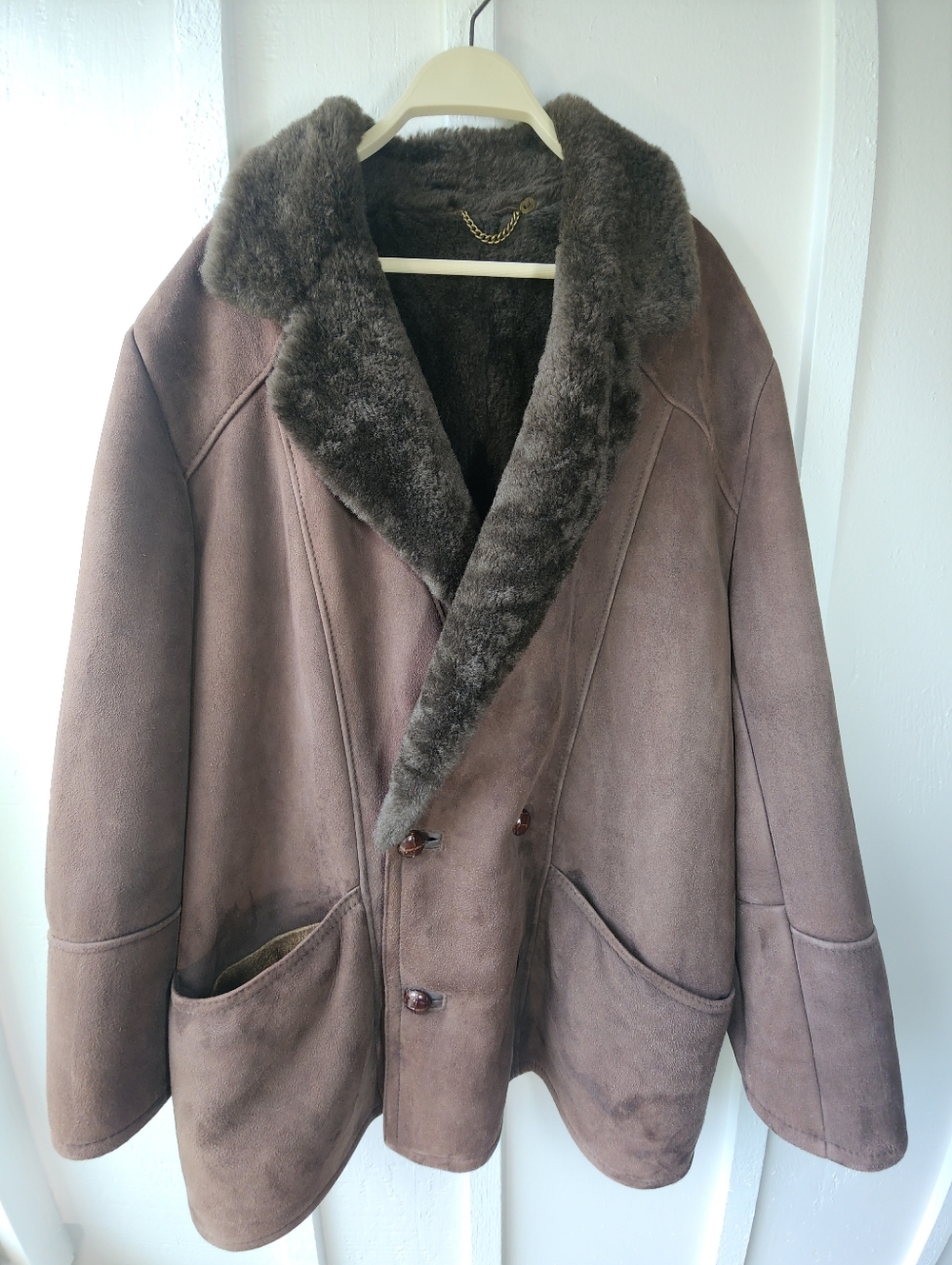 CANTERBURY DOUBLE FACE SUNDE Men's Brown Coat Size Large